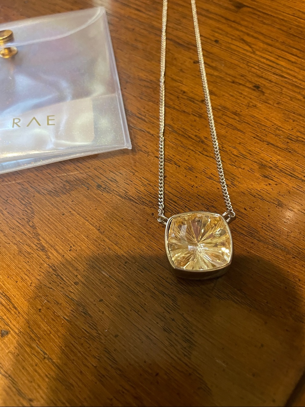 New in Pouch By Alexa Rae Barcelona Necklace Silver, Stone: Metallic Whisper